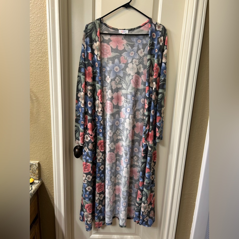 Lularoe Sarah Floral Long Cardigan
